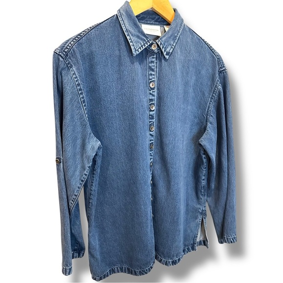 Liz Claiborne Blue Button Down Shirt - Picture 1 of 8